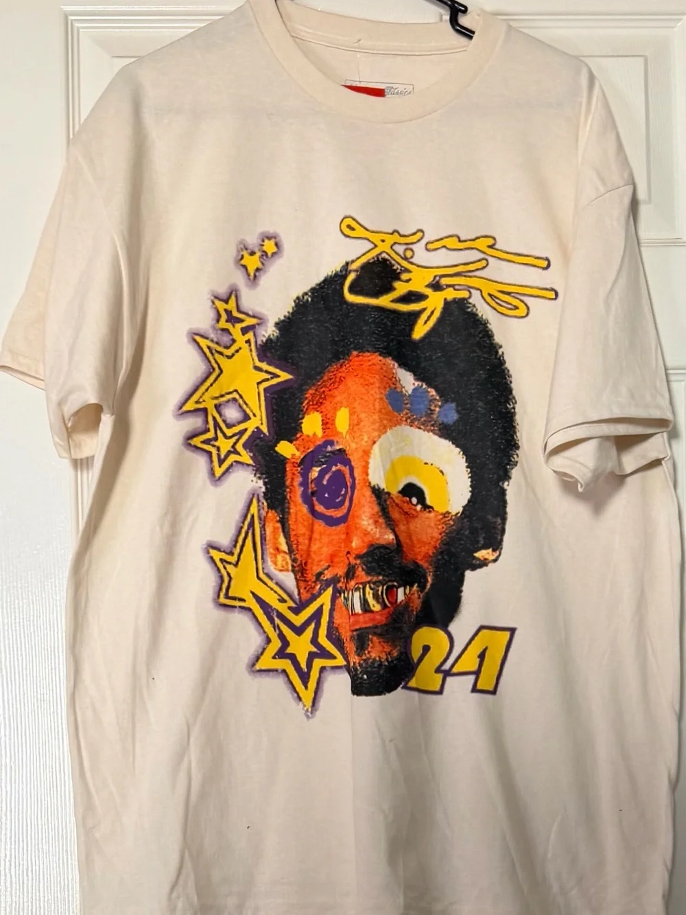 Graphic Star Portrait Men's T-Shirt in Cream Kobe Bryant XL